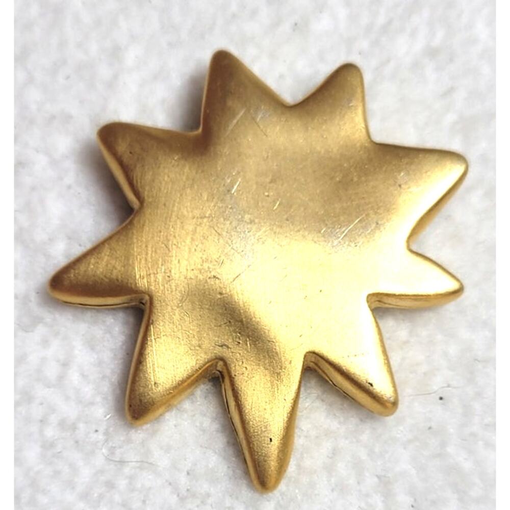 Victoria's Secret Goldtone Star Brooch Pin Matte Finish Abstract Organic